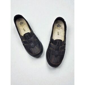 Clarks Cloudsteppers Womens Black Leather Comfort Fisherman Sandals Shoes 7.5